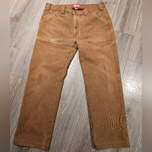 Coleman Men's Heavy Duty Fleece Lined Canvas Khaki Cargo Pants 36x30